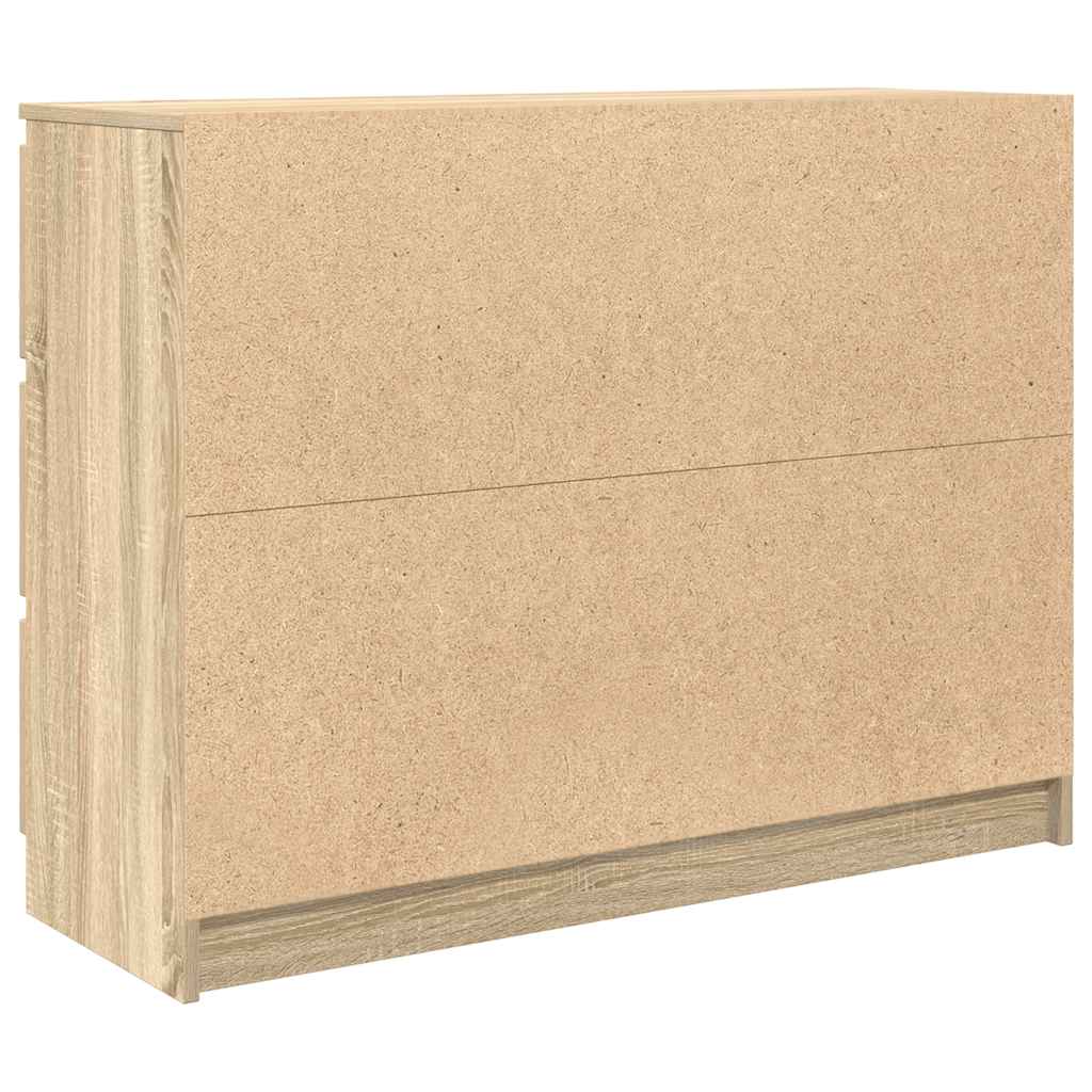 Dressoir 100x35x76 cm bewerkt hout sonoma eikenkleurig is nu te koop bij PeponiXL, paradijselijk wonen!