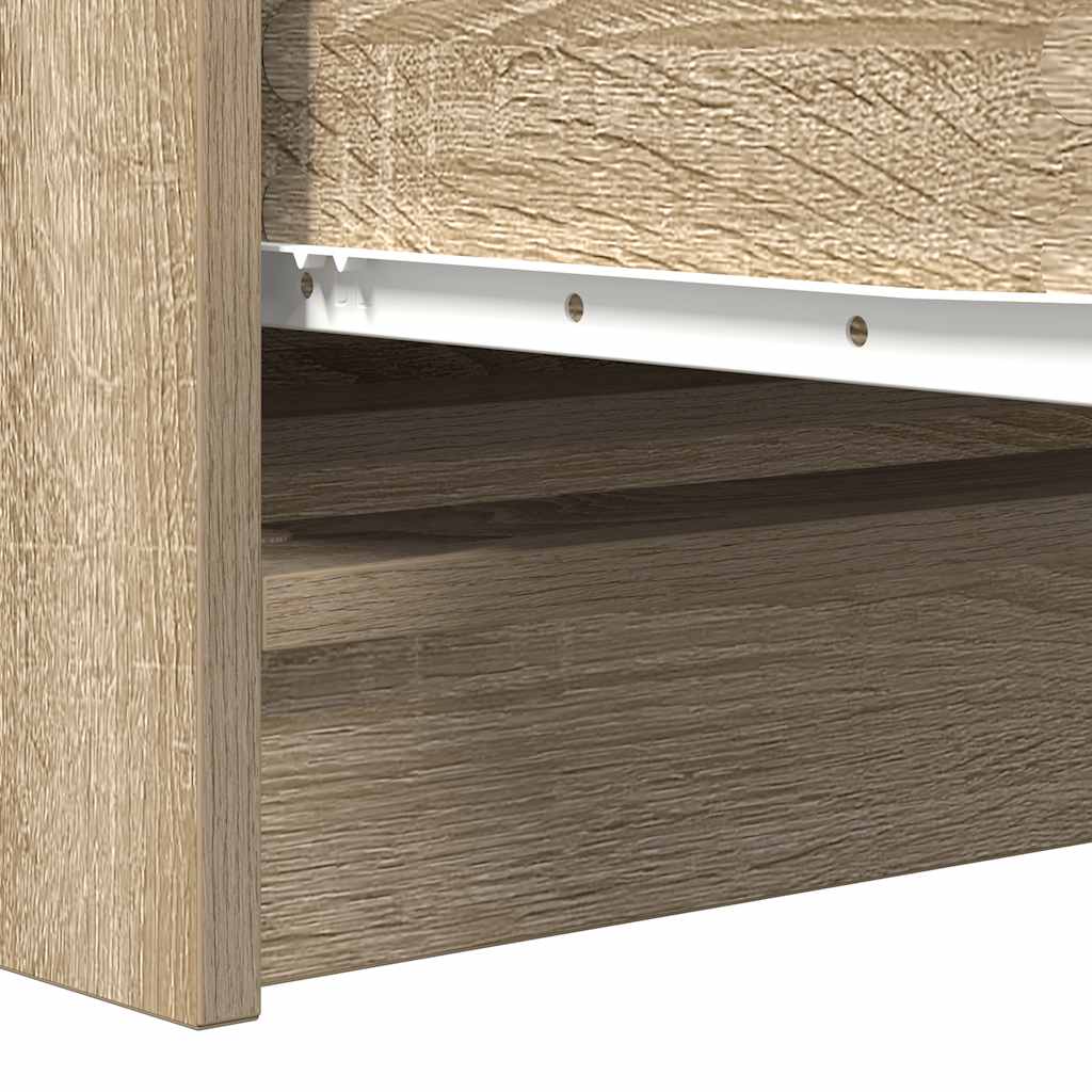 Dressoir 100x35x76 cm bewerkt hout sonoma eikenkleurig is nu te koop bij PeponiXL, paradijselijk wonen!