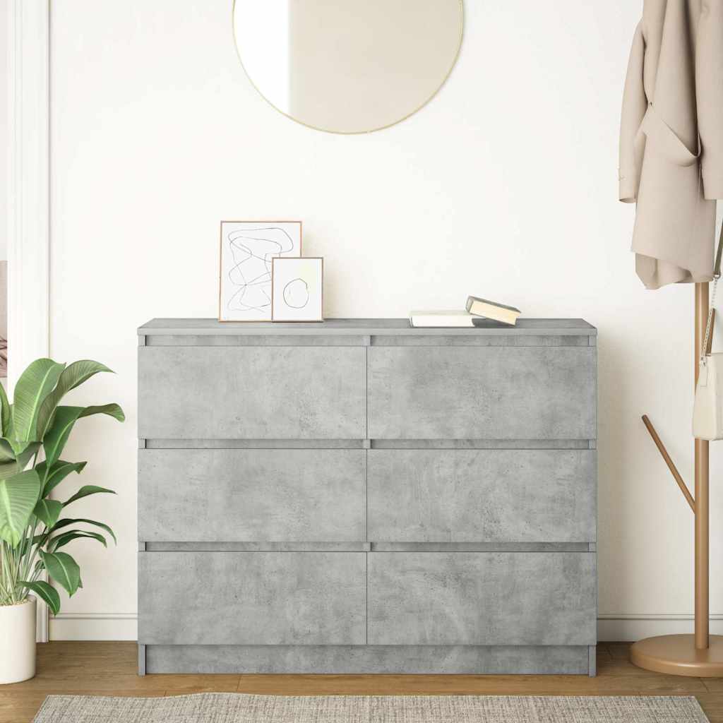 Dressoir 100x35x76 cm spaanplaat betongrijs is nu te koop bij PeponiXL, paradijselijk wonen!