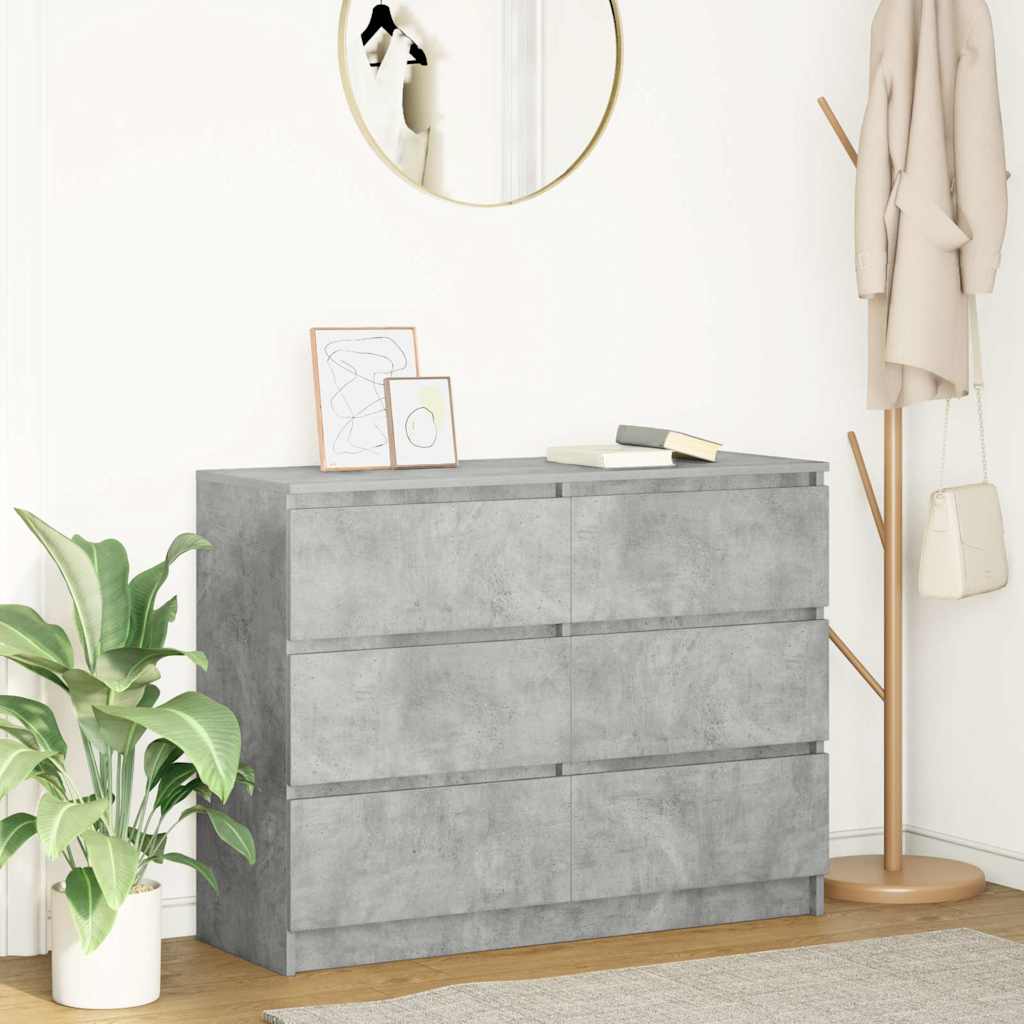 Dressoir 100x35x76 cm spaanplaat betongrijs is nu te koop bij PeponiXL, paradijselijk wonen!