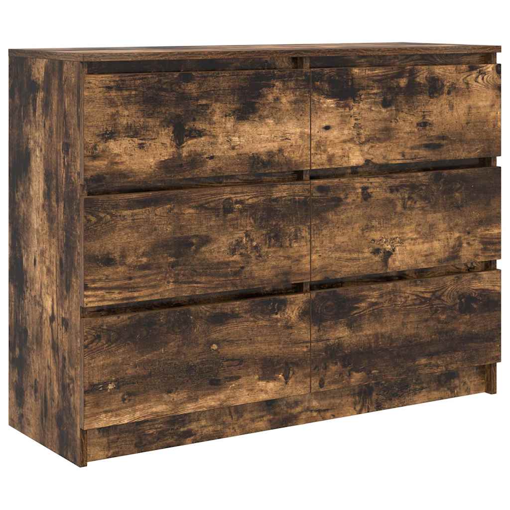 Dressoir 100x35x76 cm bewerkt hout gerookt eikenkleurig is nu te koop bij PeponiXL, paradijselijk wonen!