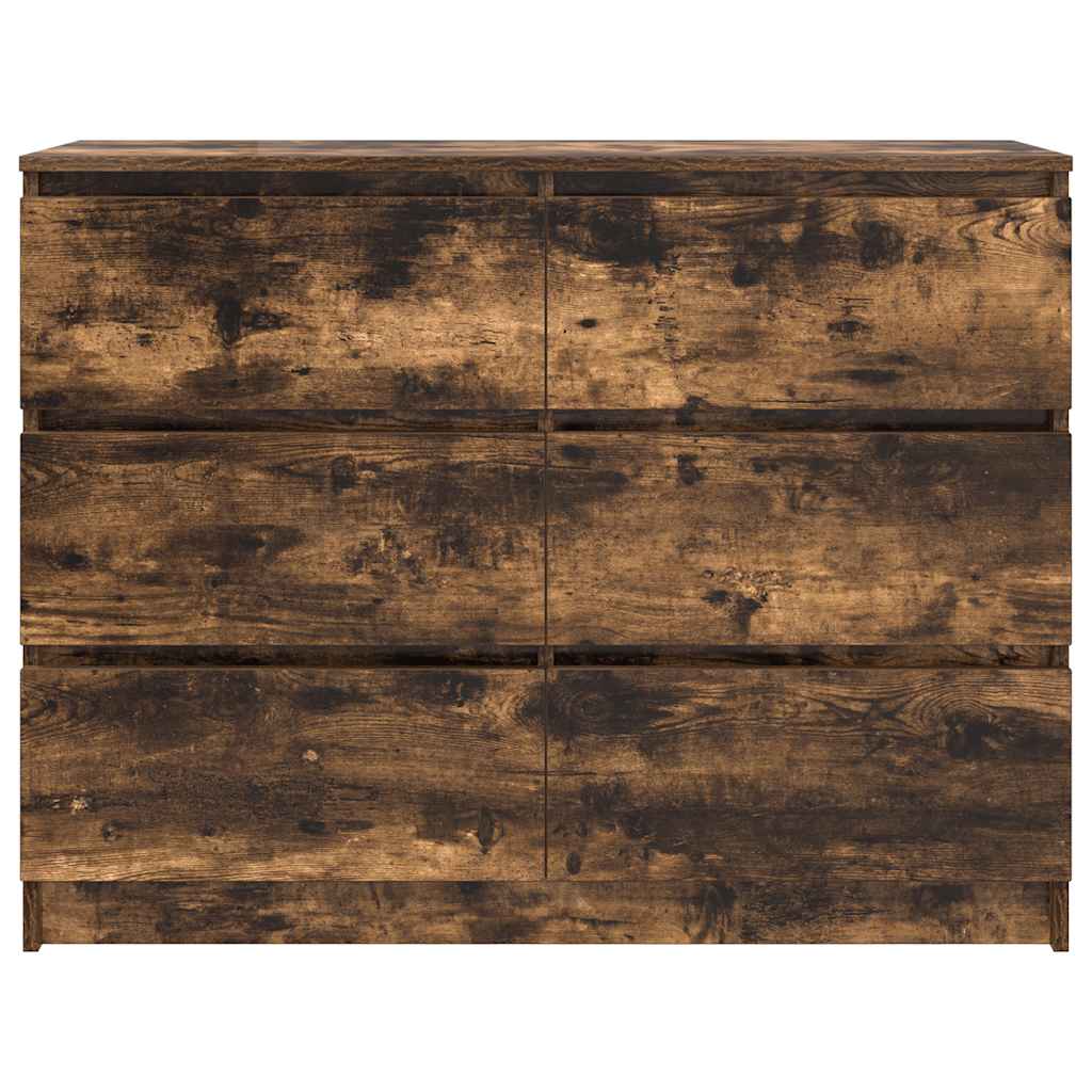 Dressoir 100x35x76 cm bewerkt hout gerookt eikenkleurig is nu te koop bij PeponiXL, paradijselijk wonen!