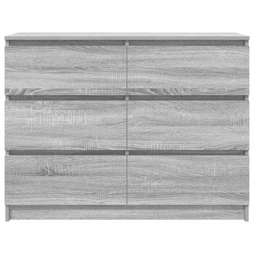 Dressoir 100x35x76 cm bewerkt hout grijs sonoma eikenkleurig is nu te koop bij PeponiXL, paradijselijk wonen!