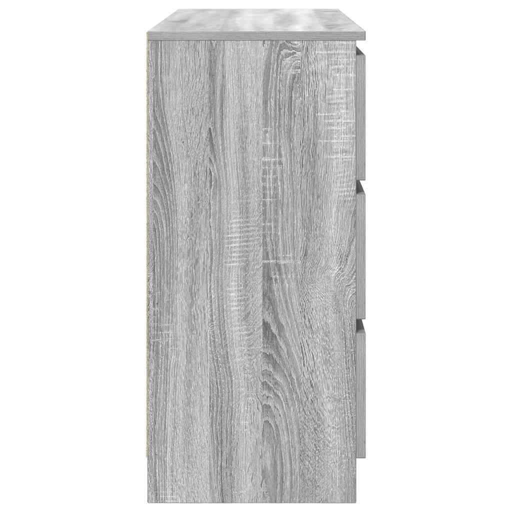 Dressoir 100x35x76 cm bewerkt hout grijs sonoma eikenkleurig is nu te koop bij PeponiXL, paradijselijk wonen!