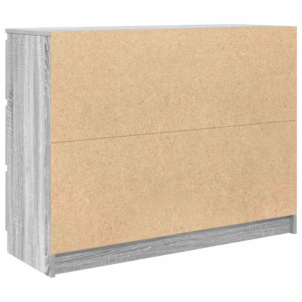 Dressoir 100x35x76 cm bewerkt hout grijs sonoma eikenkleurig is nu te koop bij PeponiXL, paradijselijk wonen!
