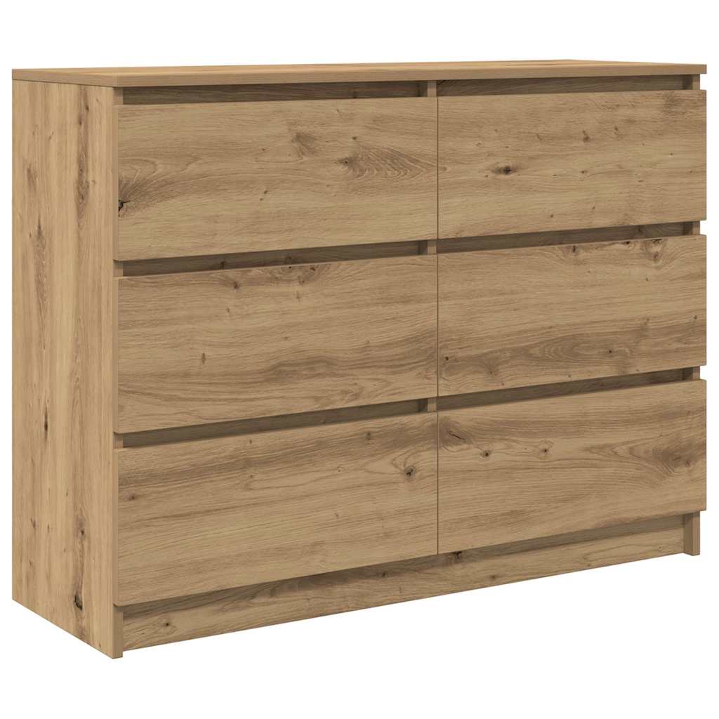 Dressoir 100x35x76 cm spaanplaat ambachtelijk eikenkleurig is nu te koop bij PeponiXL, paradijselijk wonen!