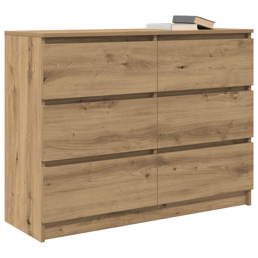 Dressoir 100x35x76 cm spaanplaat ambachtelijk eikenkleurig is nu te koop bij PeponiXL, paradijselijk wonen!