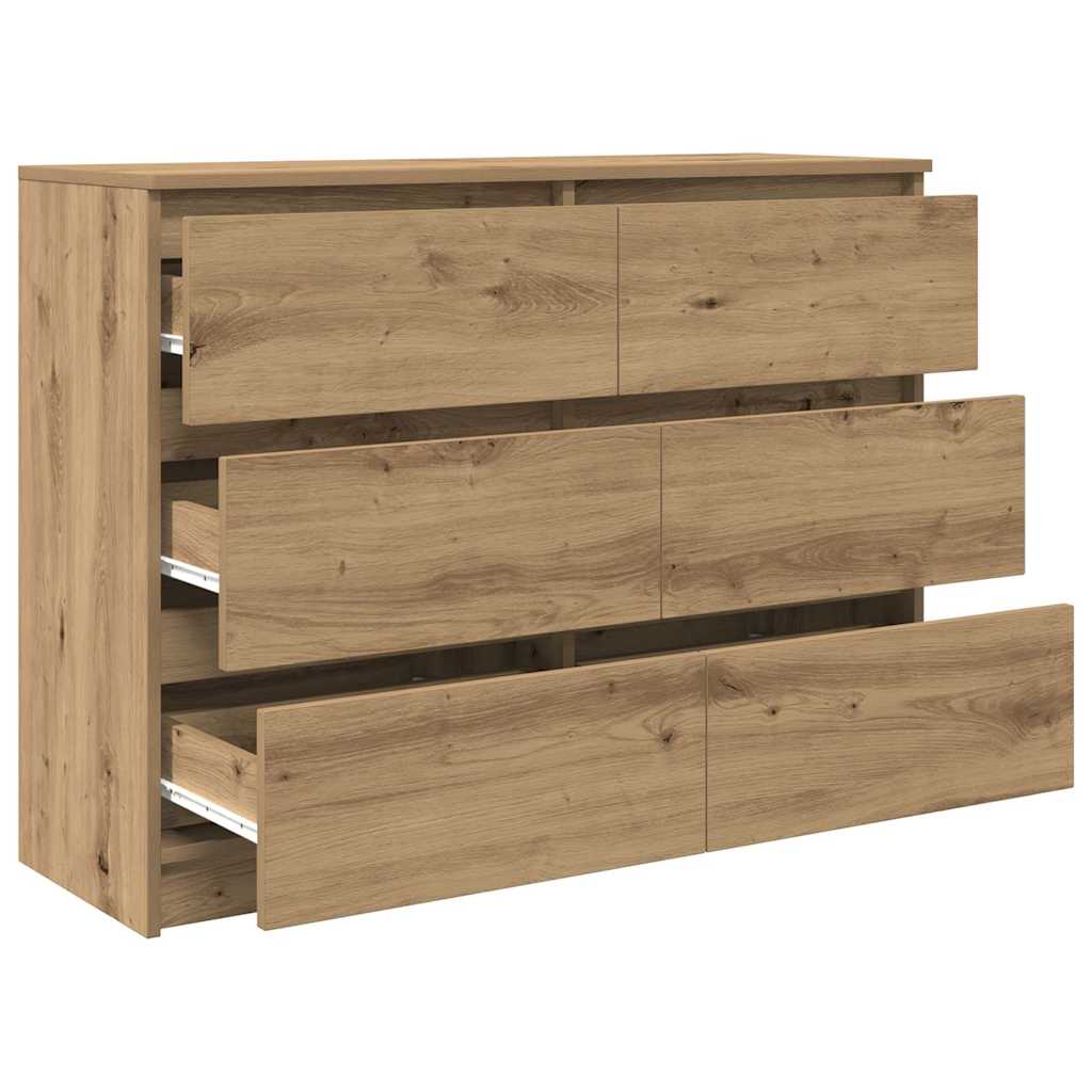 Dressoir 100x35x76 cm spaanplaat ambachtelijk eikenkleurig is nu te koop bij PeponiXL, paradijselijk wonen!
