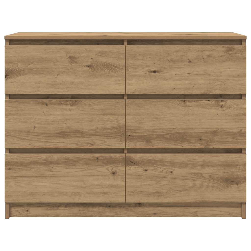 Dressoir 100x35x76 cm spaanplaat ambachtelijk eikenkleurig is nu te koop bij PeponiXL, paradijselijk wonen!