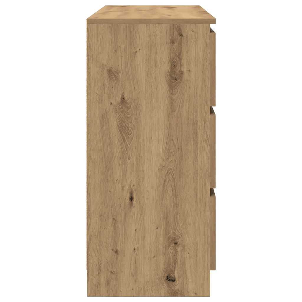 Dressoir 100x35x76 cm spaanplaat ambachtelijk eikenkleurig is nu te koop bij PeponiXL, paradijselijk wonen!