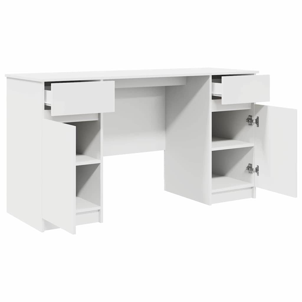 Bureau met lade met plank Wit 140 x 49 x 76 cm Bewerkt hout is nu te koop bij PeponiXL, paradijselijk wonen!