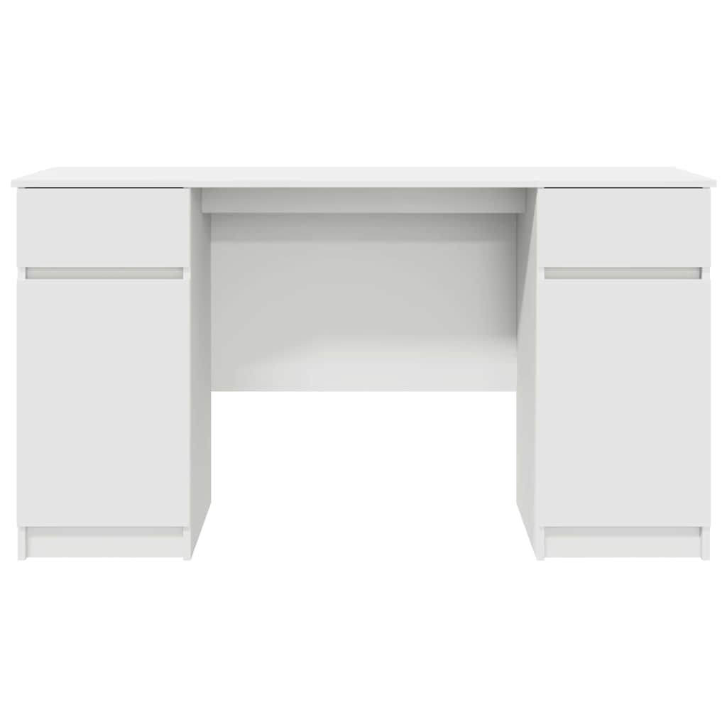 Bureau met lade met plank Wit 140 x 49 x 76 cm Bewerkt hout is nu te koop bij PeponiXL, paradijselijk wonen!