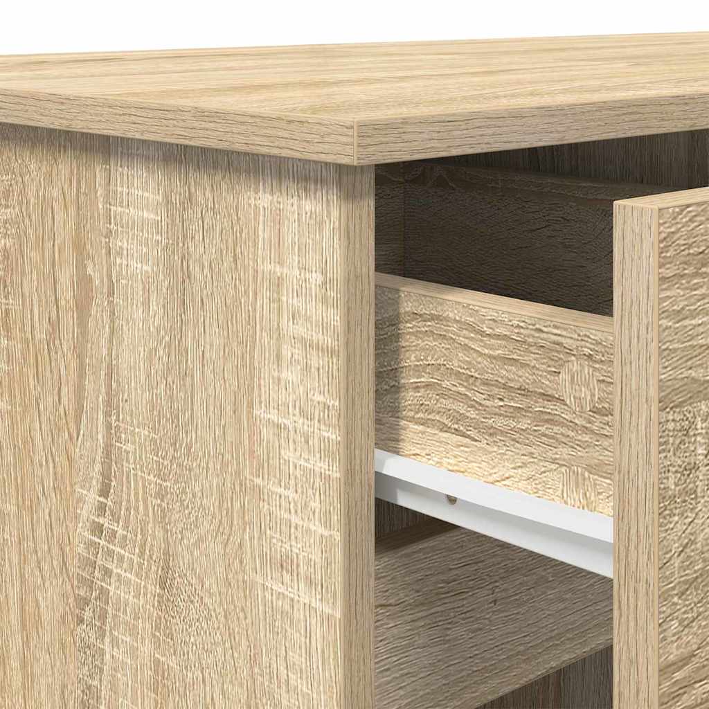 Bureau met lade Sonoma eiken 140 x 49 x 76 cm Bewerkt hout is nu te koop bij PeponiXL, paradijselijk wonen!