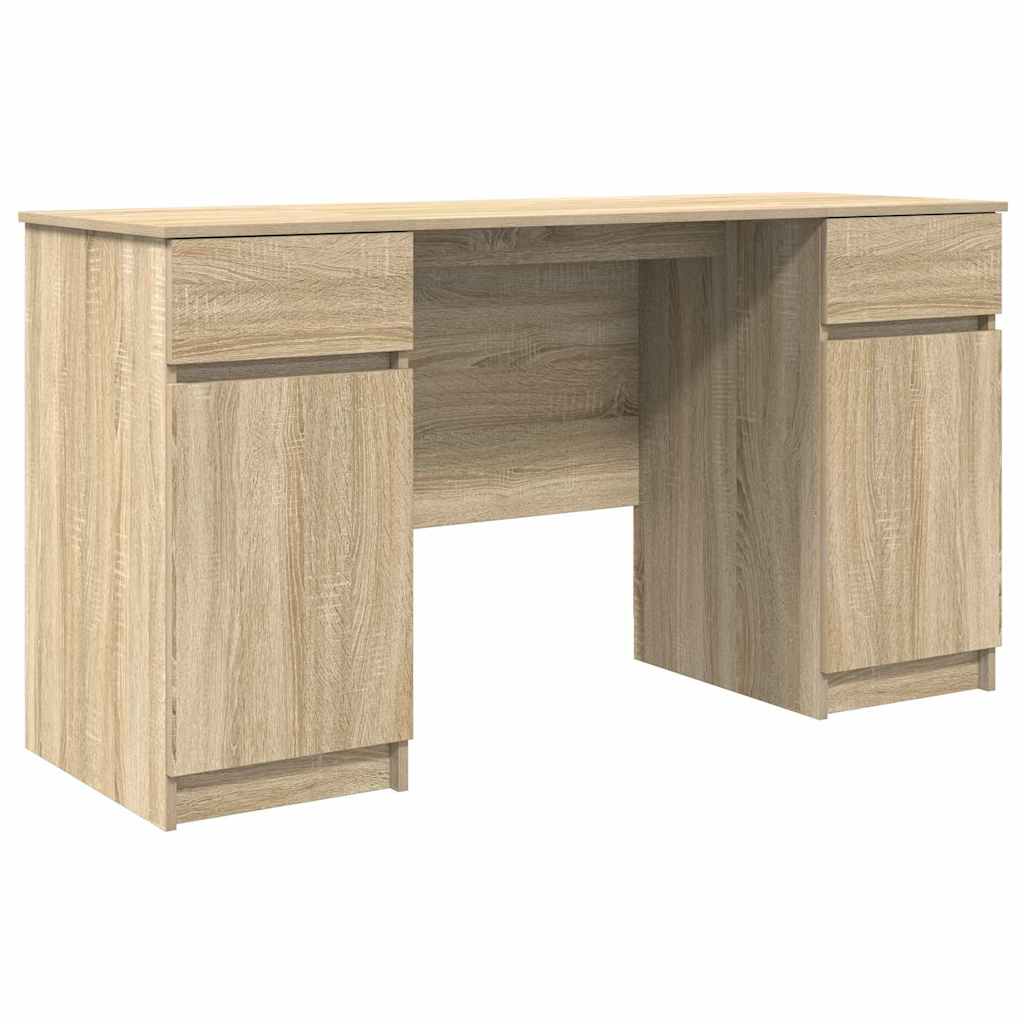 Bureau met lade Sonoma eiken 140 x 49 x 76 cm Bewerkt hout is nu te koop bij PeponiXL, paradijselijk wonen!