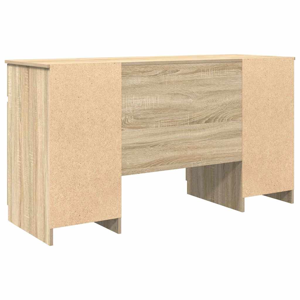 Bureau met lade Sonoma eiken 140 x 49 x 76 cm Bewerkt hout is nu te koop bij PeponiXL, paradijselijk wonen!