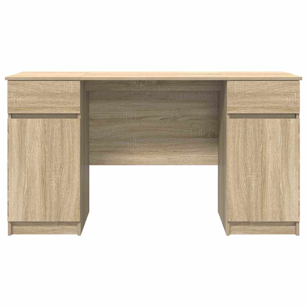 Bureau met lade Sonoma eiken 140 x 49 x 76 cm Bewerkt hout is nu te koop bij PeponiXL, paradijselijk wonen!