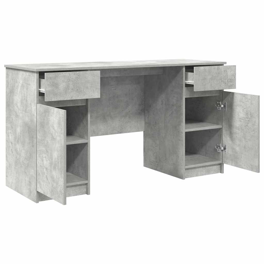 Bureau met lade Betongrijs 140 x 49 x 76 cm Bewerkt hout is nu te koop bij PeponiXL, paradijselijk wonen!
