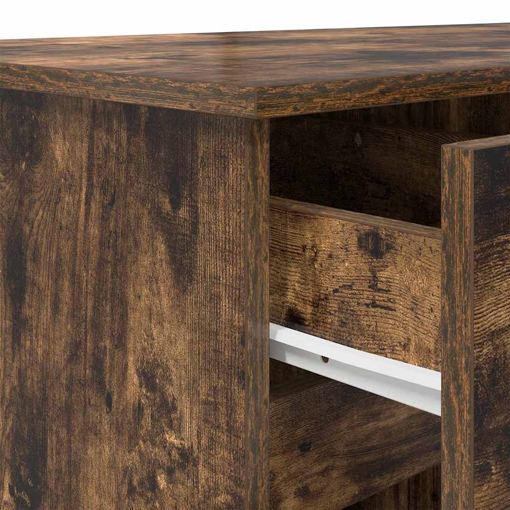 Bureau met lade Gerookt eiken 140 x 49 x 76 cm Bewerkt hout is nu te koop bij PeponiXL, paradijselijk wonen!