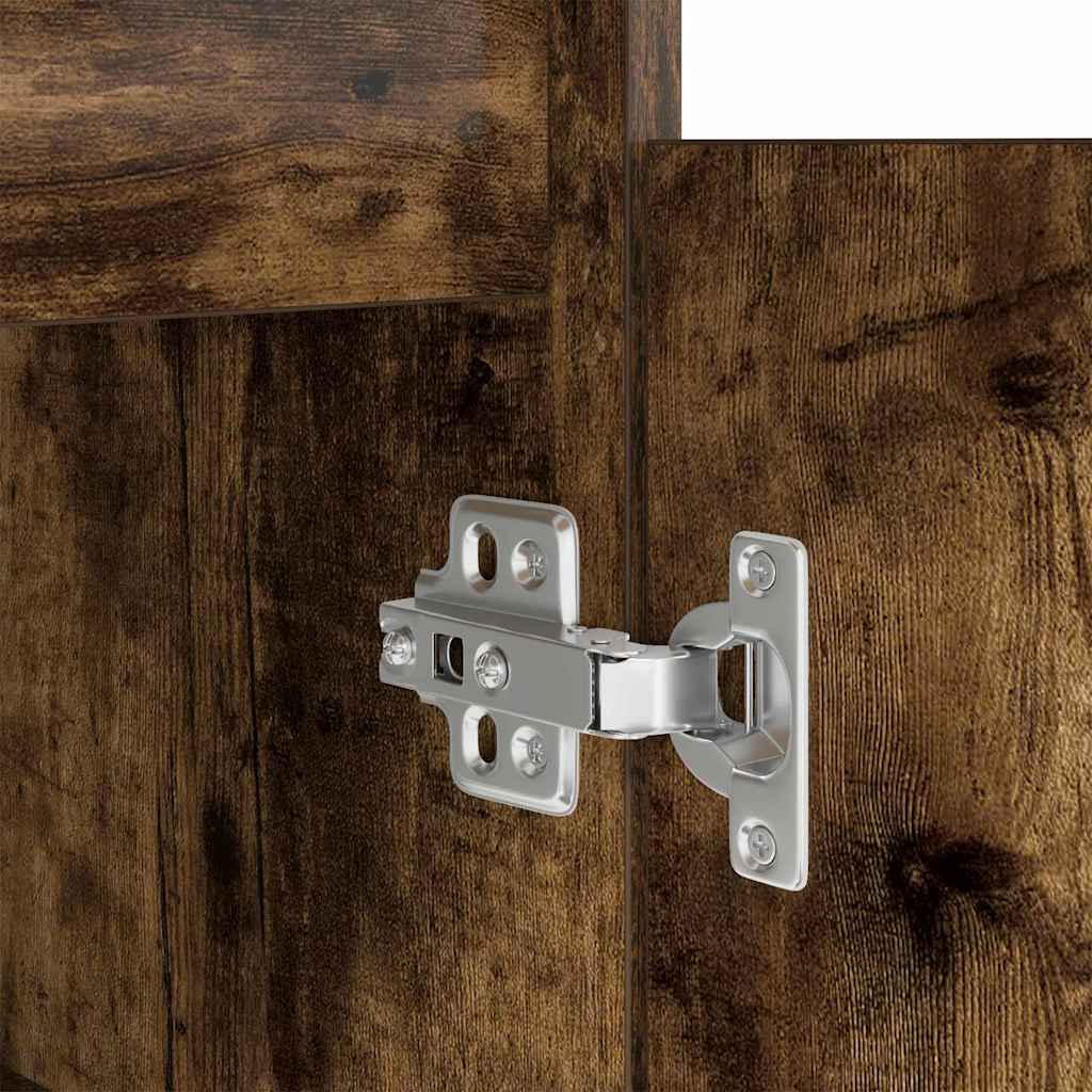 Bureau met lade Gerookt eiken 140 x 49 x 76 cm Bewerkt hout is nu te koop bij PeponiXL, paradijselijk wonen!