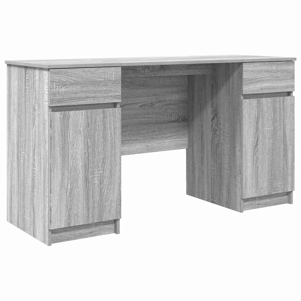 Bureau met lade Grijs sonoma 140 x 49 x 76 cm Bewerkt hout is nu te koop bij PeponiXL, paradijselijk wonen!
