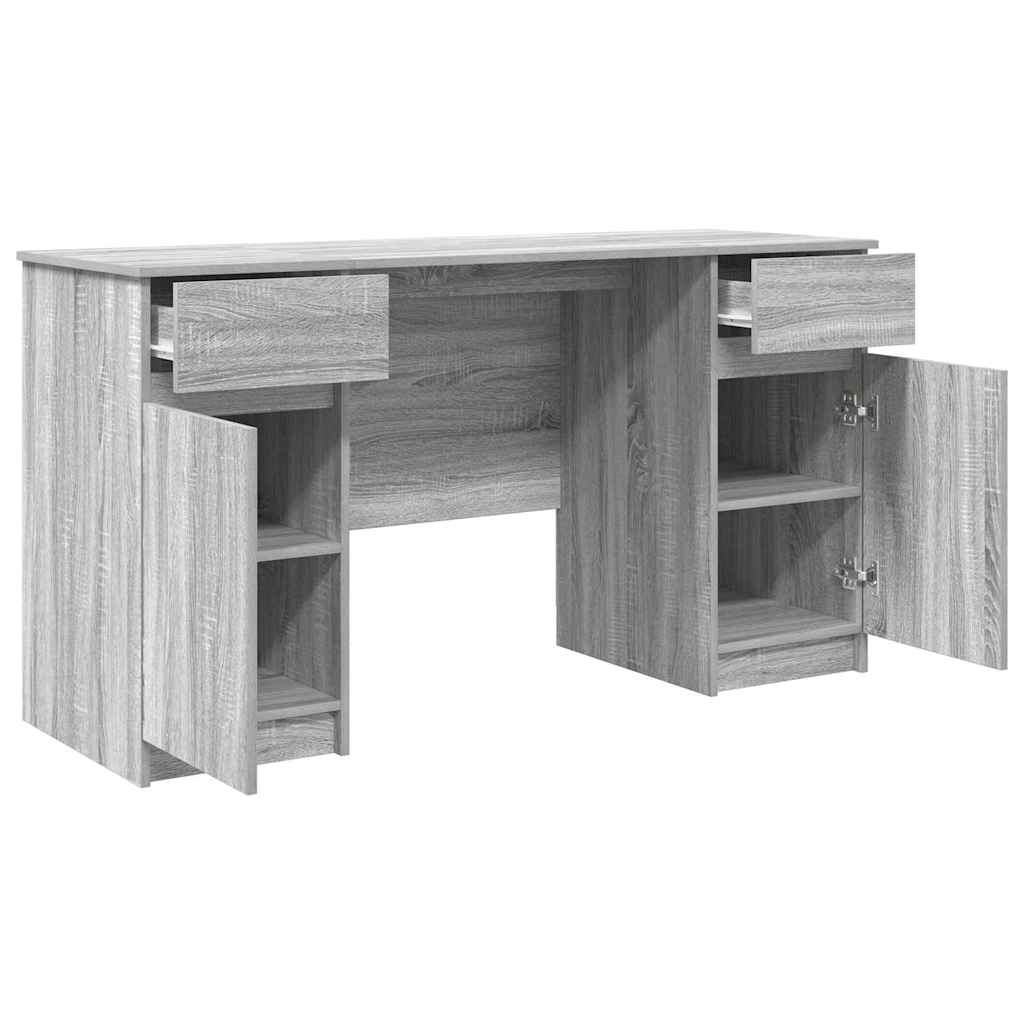 Bureau met lade Grijs sonoma 140 x 49 x 76 cm Bewerkt hout is nu te koop bij PeponiXL, paradijselijk wonen!