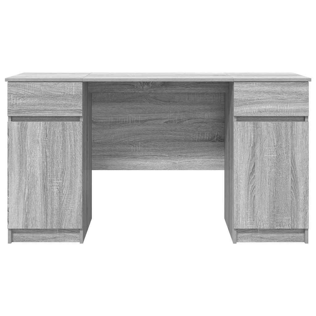 Bureau met lade Grijs sonoma 140 x 49 x 76 cm Bewerkt hout is nu te koop bij PeponiXL, paradijselijk wonen!