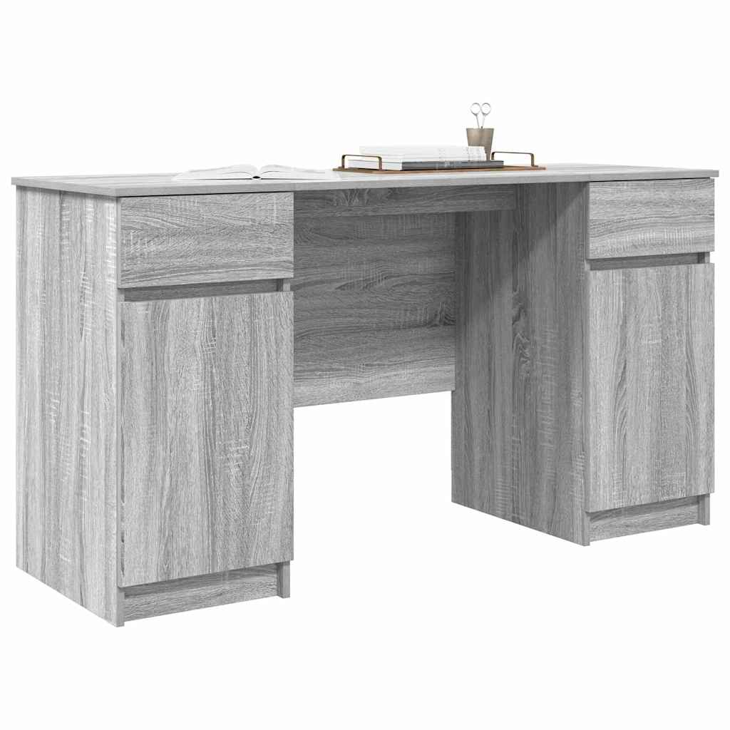 Bureau met lade Grijs sonoma 140 x 49 x 76 cm Bewerkt hout is nu te koop bij PeponiXL, paradijselijk wonen!