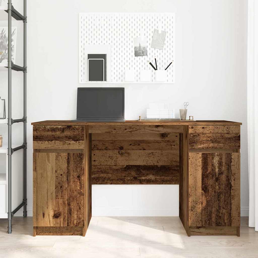 Bureau met lade Oud hout 140 x 49 x 76 cm Bewerkt hout is nu te koop bij PeponiXL, paradijselijk wonen!