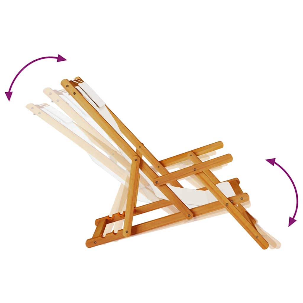 Strandstoel inklapbaar met armleuningen acaciahout en textileen is nu te koop bij PeponiXL, paradijselijk wonen!