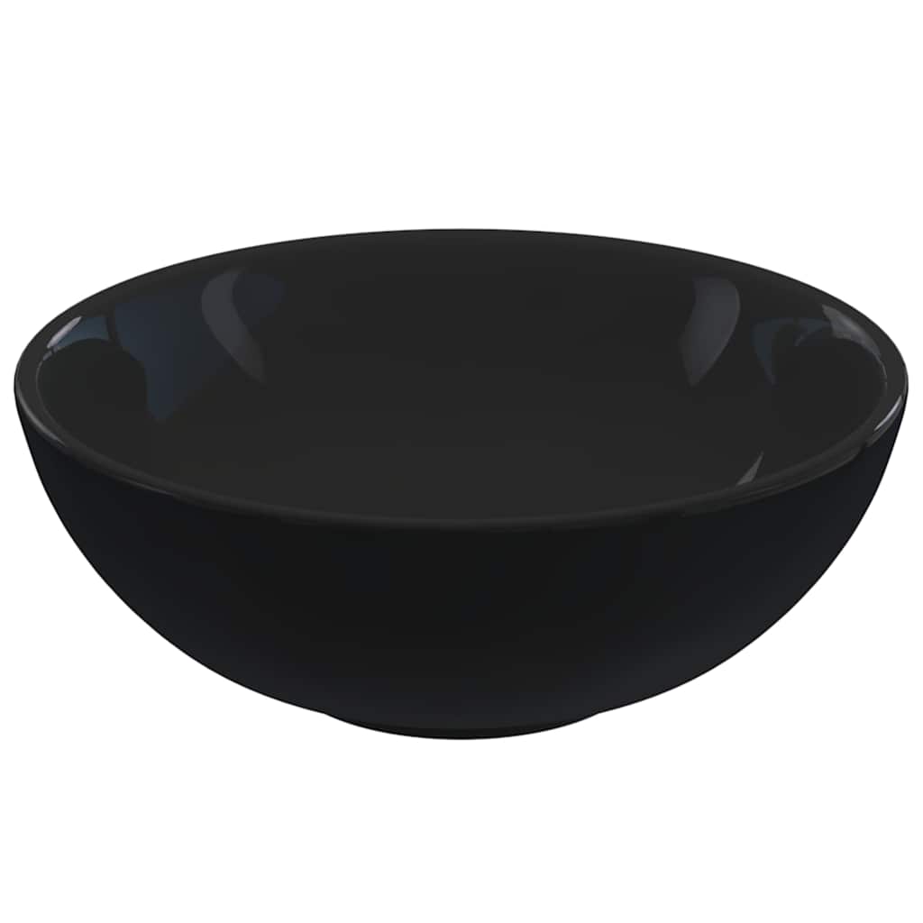 Wastafel Ø28x10 cm keramiek glanzend zwart is nu te koop bij PeponiXL, paradijselijk wonen!