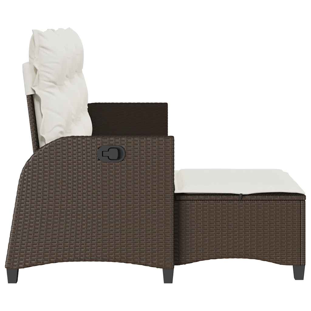 Verstelbare tuinbank met kussens L-vormig poly rattan bruin is nu te koop bij PeponiXL, paradijselijk wonen!