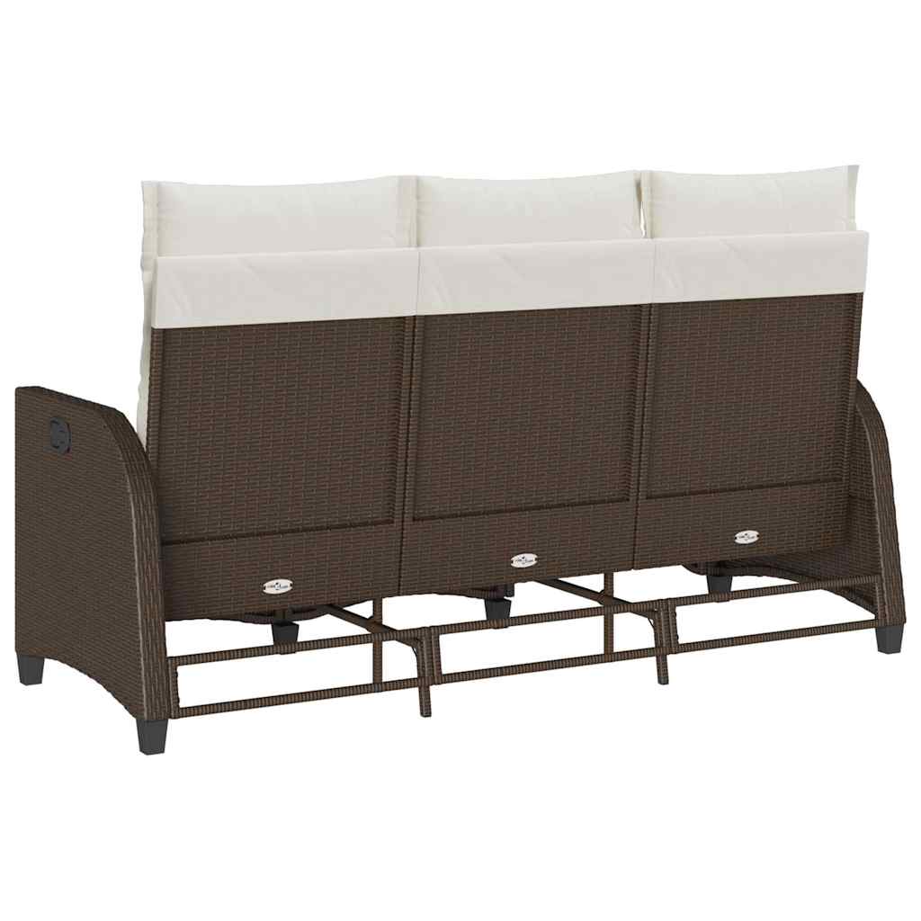 Verstelbare tuinbank met kussens L-vormig poly rattan bruin is nu te koop bij PeponiXL, paradijselijk wonen!