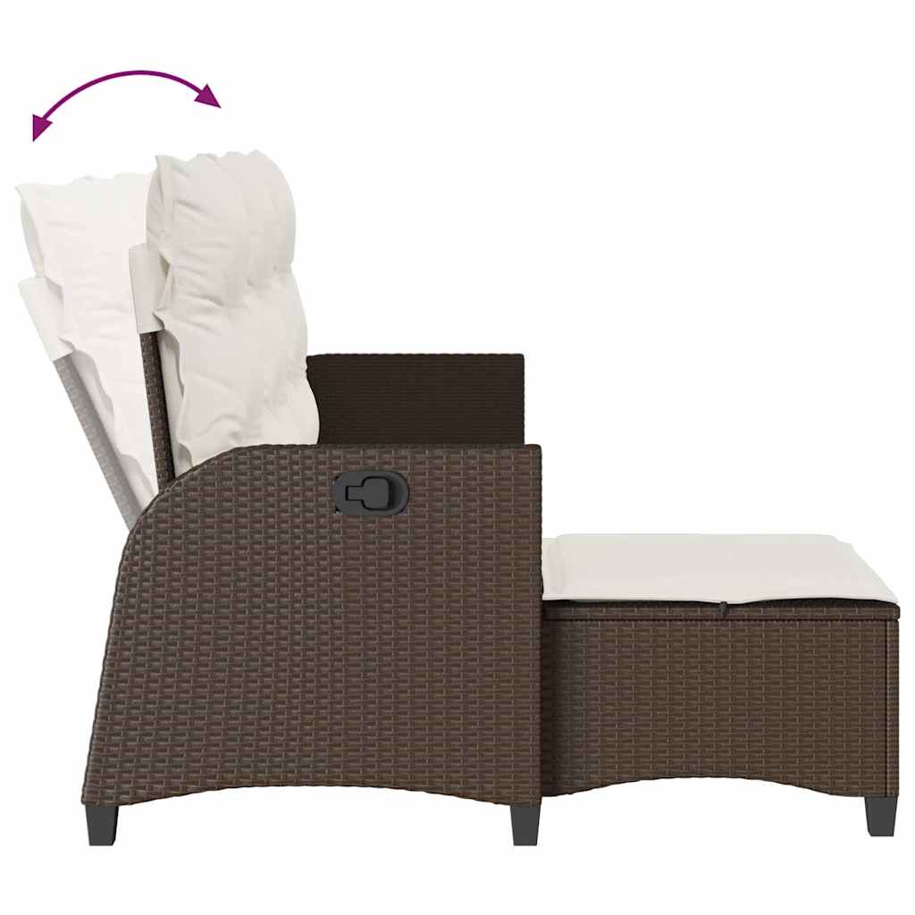 Verstelbare tuinbank met kussens L-vormig poly rattan bruin is nu te koop bij PeponiXL, paradijselijk wonen!