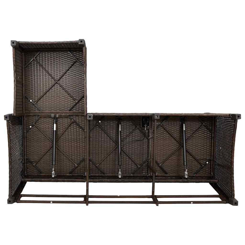 Verstelbare tuinbank met kussens L-vormig poly rattan bruin is nu te koop bij PeponiXL, paradijselijk wonen!