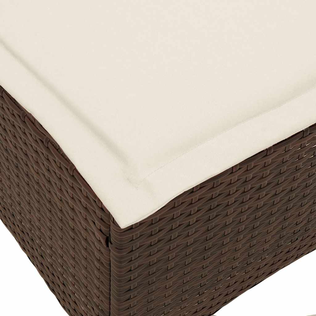 Verstelbare tuinbank met kussens L-vormig poly rattan bruin is nu te koop bij PeponiXL, paradijselijk wonen!