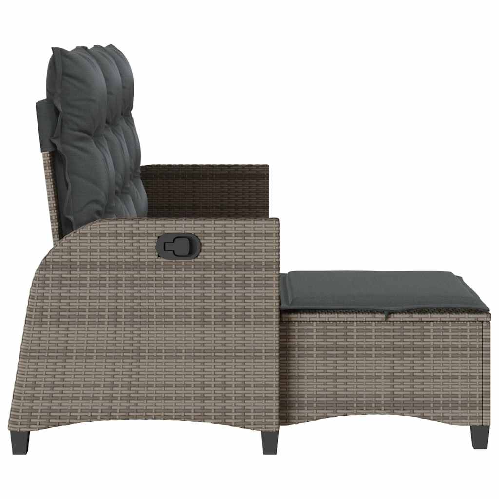 Verstelbare tuinbank met kussens L-vormig poly rattan grijs is nu te koop bij PeponiXL, paradijselijk wonen!