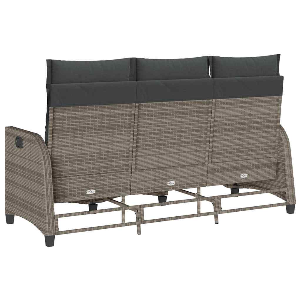 Verstelbare tuinbank met kussens L-vormig poly rattan grijs is nu te koop bij PeponiXL, paradijselijk wonen!