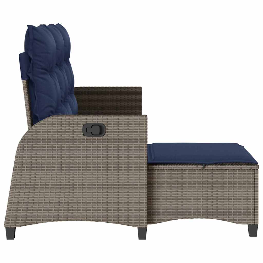 Verstelbare tuinbank met kussens L-vormig poly rattan grijs is nu te koop bij PeponiXL, paradijselijk wonen!