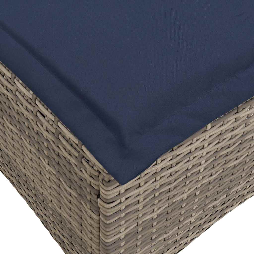 Verstelbare tuinbank met kussens L-vormig poly rattan grijs is nu te koop bij PeponiXL, paradijselijk wonen!