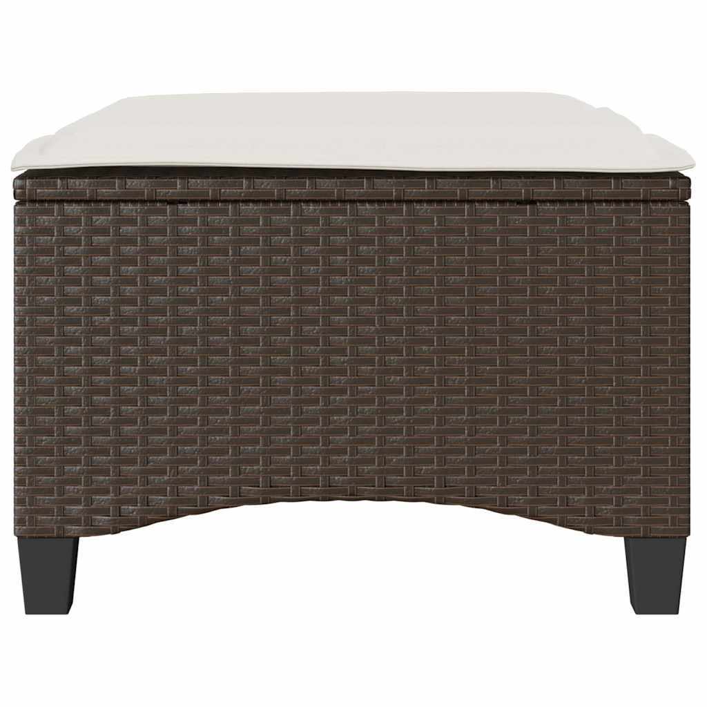 Tuinkrukken met kussens 2 st 55x55x36 cm poly rattan bruin is nu te koop bij PeponiXL, paradijselijk wonen!