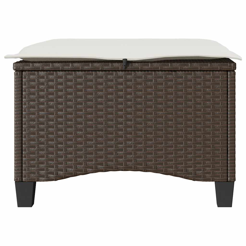 Tuinkrukken met kussens 2 st 55x55x36 cm poly rattan bruin is nu te koop bij PeponiXL, paradijselijk wonen!