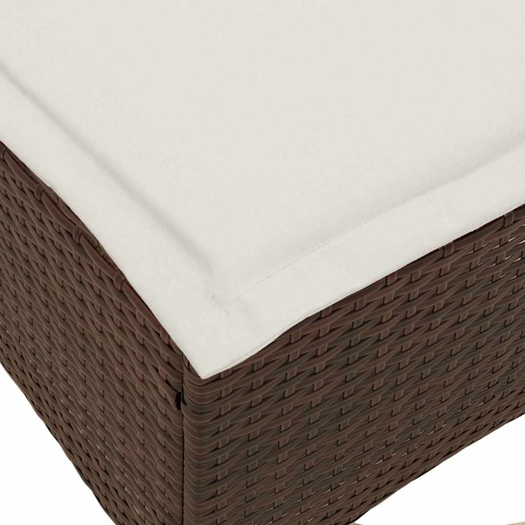 Tuinkrukken met kussens 2 st 55x55x36 cm poly rattan bruin is nu te koop bij PeponiXL, paradijselijk wonen!