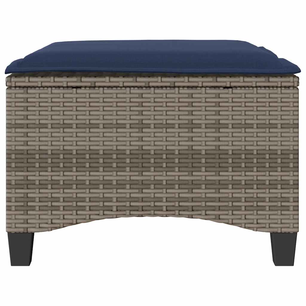 Tuinkrukken met kussens 2 st 55x55x36 cm poly rattan grijs is nu te koop bij PeponiXL, paradijselijk wonen!