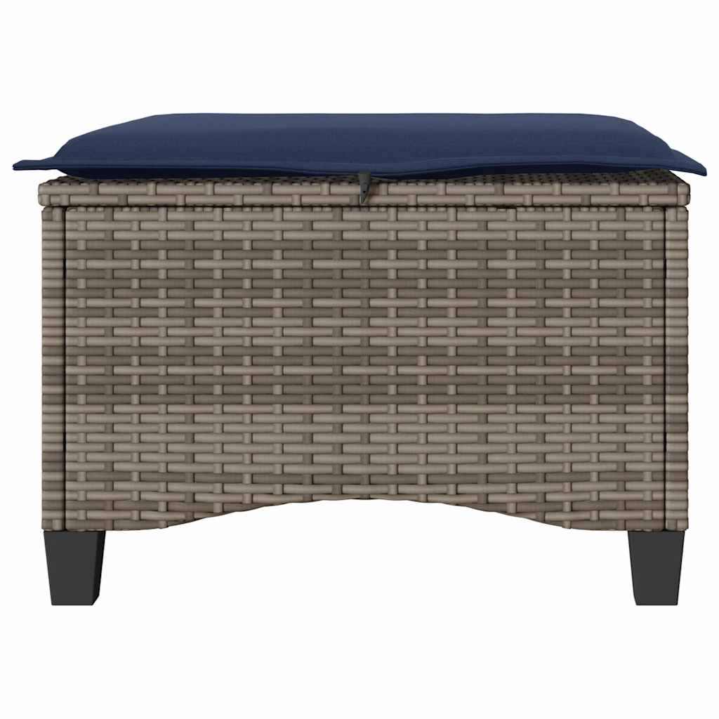 Tuinkrukken met kussens 2 st 55x55x36 cm poly rattan grijs is nu te koop bij PeponiXL, paradijselijk wonen!