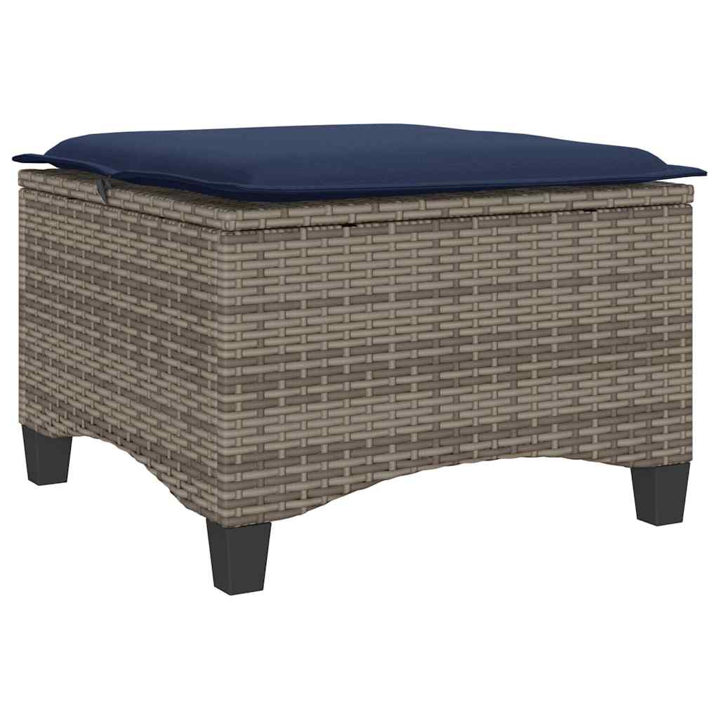 Tuinkrukken met kussens 2 st 55x55x36 cm poly rattan grijs is nu te koop bij PeponiXL, paradijselijk wonen!