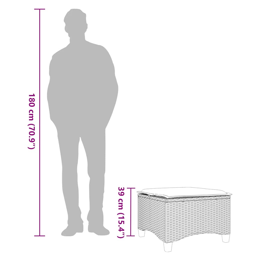 Tuinkrukken met kussens 2 st 55x55x36 cm poly rattan grijs is nu te koop bij PeponiXL, paradijselijk wonen!