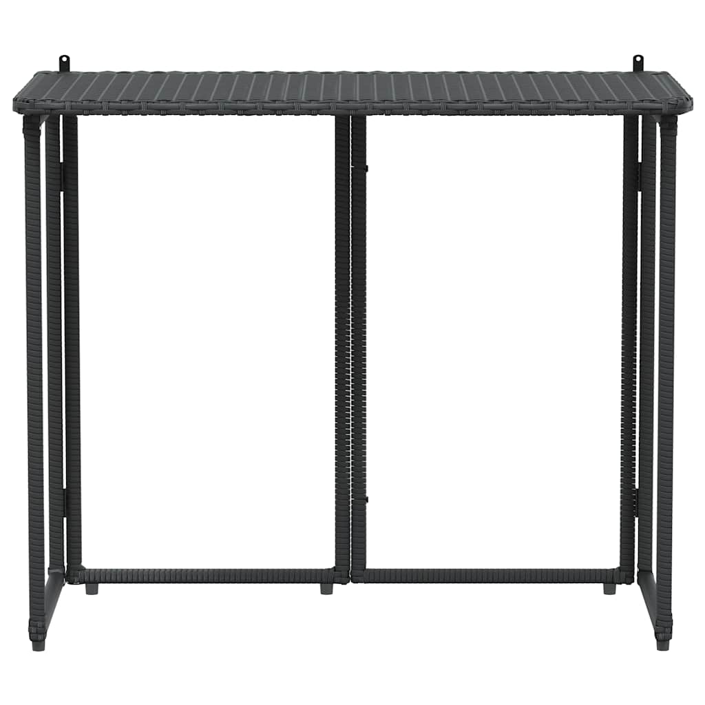 Tuintafel inklapbaar 90x51x75 cm poly rattan zwart is nu te koop bij PeponiXL, paradijselijk wonen!