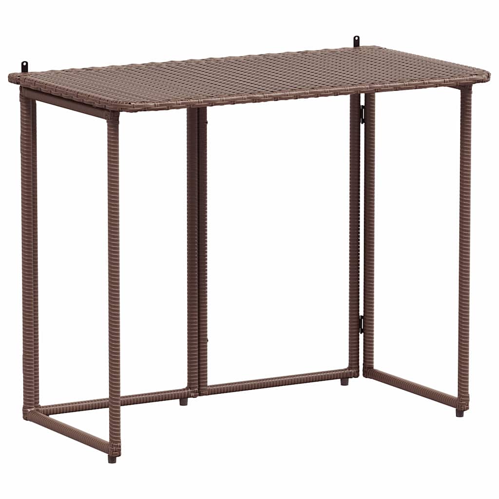 Tuintafel inklapbaar 90x51x75 cm poly rattan bruin is nu te koop bij PeponiXL, paradijselijk wonen!