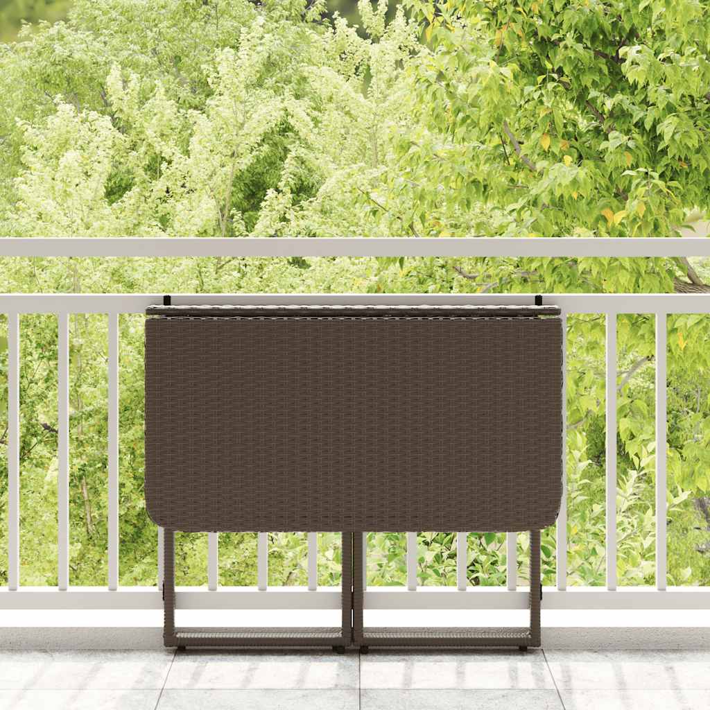 Tuintafel inklapbaar 90x51x75 cm poly rattan bruin is nu te koop bij PeponiXL, paradijselijk wonen!