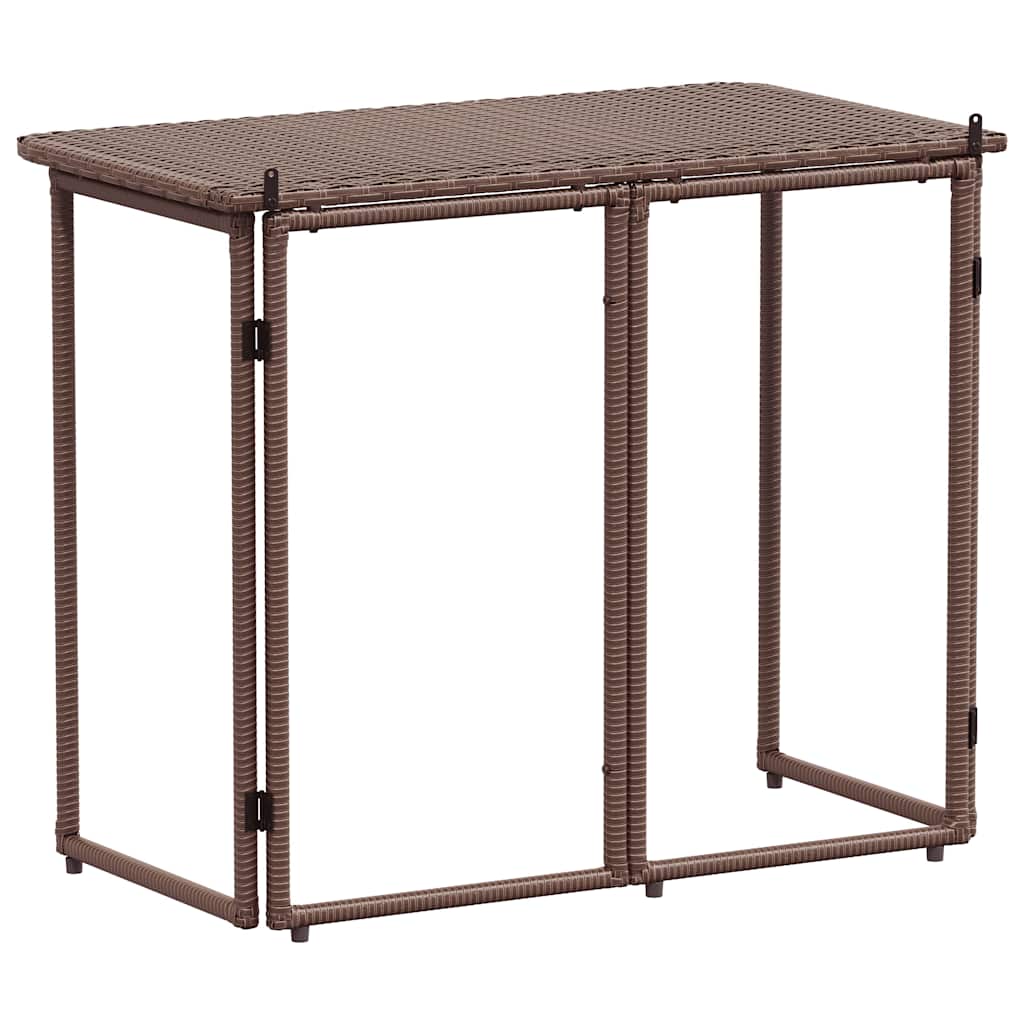 Tuintafel inklapbaar 90x51x75 cm poly rattan bruin is nu te koop bij PeponiXL, paradijselijk wonen!